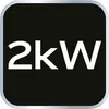 A black square with rounded corners and a silver border. The text "2kW" is displayed in large white sans-serif font in the center. Voir les images du produit