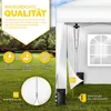 tillvex® 2X Paroi latérale blanche pour pavillon 3x3m & Voir les images du produit 6