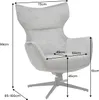 riess-ambiente Drehbarer Sessel VOGUE taupe Samt schwarze Produktbild-Vorschau 6