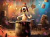 CALVENDO Puzzle Hund Balou schlägt die Pauke | 1000 Teile Produktbild-Vorschau 3