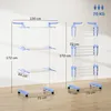 HOMCOM Wäscheständer Kleiderständer mit Rollen Produktbild-Vorschau 8