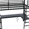 Metalowe łóżko piętrowe z 3 miejscami do spania, wyposażone Podgląd zdjęcia produktu 9