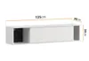 A white wall-mounted cabinet with dimensions indicated. Produktbild-Vorschau