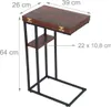 Table d'appoint pliable en forme de C, aspect bois, cadre Voir les images du produit 3