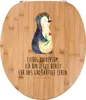 Mr. & Mrs. Panda WC Sitz Pinguin Blumen - Transparent - Produktbild-Vorschau 1