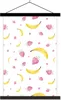 MuchoWow® Textilposter Banane - Erdbeere - Aquarell 120x180 Produktbild-Vorschau 1