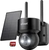 A black outdoor security camera with a solar panel and a 64GB memory card. Náhled obrázku produktu