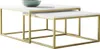A set of two nesting coffee tables with white tops and gold metal frames, displayed on a white background. Náhľad obrázku produktu