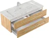 Badmöbel Waschplatz Marmor Carrara White "YAMO 130" Eiche Produktbild-Vorschau 2