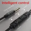 Close-up of a headphone jack and inline controls with labels. Produktbild-Vorschau