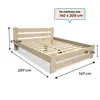 Massivholzbett 140x200 cm - Doppelbett aus Kiefernholz - Produktbild-Vorschau 4