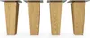 Four wooden furniture legs with metal tops, presented on a white background. Produktbild-Vorschau