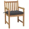 Gartenstühle 8 Stk. mit Anthrazit Kissen Massivholz Teak Produktbild-Vorschau 2