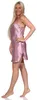 Damen Negligé Satin Nachtkleid Reizwäsche mit Spitze; Produktbild-Vorschau 3