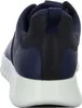 The back view of a blue and black sneaker with a white sole. Produktbild-Vorschau