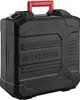 A black tool case with a red handle. Produktbild-Vorschau