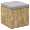 vidaXL Ottoman-Set 2 Stk. Seegras Grau -  Polsterhocker Produktbild-Vorschau 7