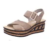 Rieker Damen-Wedges-Sandalette mit Keilabsatz Beige-Braun, Produktbild-Vorschau 40