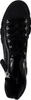 A top-down view of a black leather high-top sneaker with a zipper. Voir les images du produit