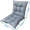 A gray cushion for a chair or pouf, with dimensions indicated by blue lines and text. Podgląd zdjęcia produktu
