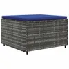 5-tlg. Garten-Lounge-Set mit Kissen Grau Poly Rattan Produktbild-Vorschau 4