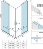 Diagrams and a size chart for a shower cabin. Anteprima dell’immagine prodotto