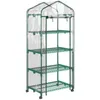 A four-tier greenhouse shelf unit with a clear plastic cover. Voir les images du produit
