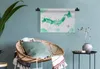 MuchoWow® Wandteppich Wandbehang Weltkarte - Grün - Produktbild-Vorschau 6