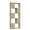 vidaXL Boekenrek/Roomdivider, Sonoma-eikenhout, 60x24x155 Productafbeelding-voorbeeld 7