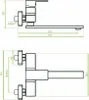 Technical drawings of a faucet with dimensions. Produktbild-Vorschau