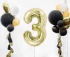 Pallone in foil, numero 3, oro, champagne, 85 cm Anteprima dell’immagine prodotto 2