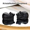 Katzenfigur aus Obsidian, Katzenstatue aus schwarzem Produktbild-Vorschau 2