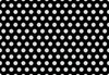 A repeating pattern of white polka dots on a black background. Voir les images du produit