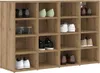 A shoe cabinet with multiple shelves filled with shoes. Náhľad obrázku produktu