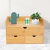 Stolní organizér 3 zásuvky Bambusový úložný box Stolní Náhled obrázku produktu 6