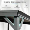 Wandmontierter Pavillon 2,4 x 3 m Grau verzinktes Stahldach Produktbild-Vorschau 6