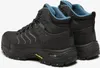 A pair of black hiking boots with blue lining. Voir les images du produit