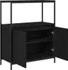 vidaXL Badschrank mit Regalen Schwarz Eichen-Optik Produktbild-Vorschau 5