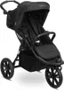A black sport stroller shown from the front-left. Voir les images du produit