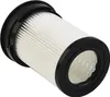 A white pleated filter with black plastic rims is shown against a white background. Produktbild-Vorschau