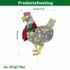 Leucht-Huhn mit Schal, LED-Weihnachtsfigur, 39,8 cm, für Außen Produktbild-Vorschau