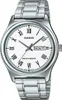 A close-up studio shot of a silver Casio men's watch with a white dial. Produktbild-Vorschau