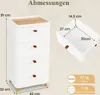 COSTWAY Nachtschrank mit 4 Schubladen, Nachttisch Kommode Produktbild-Vorschau 3