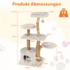 COSTWAY 135cm Kratzbaum, Katzenbaum mit Katzenhöhle, Produktbild-Vorschau 3
