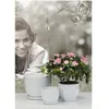 Pot en céramique rond avec soucoupe brun foncé 25 cm Voir les images du produit 5