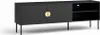 A black TV stand with a gold handle, shown from a front-side angle on a white background. Anteprima dell’immagine prodotto