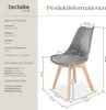 A diagram showing the dimensions of a chair, with accompanying text detailing product information. Náhled obrázku produktu