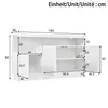MODFU Sideboard Hochglanz mit LED-Vitrine,Beistellschrank Produktbild-Vorschau 7