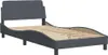 vidaXL Bettgestell "Dover" Dunkelgrau 100x200 cm Samt Produktbild-Vorschau 3