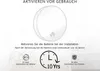 A white circular device with a house icon is shown, along with text and icons indicating product features and lifespan. Produktbild-Vorschau
